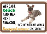 Vianmo Insegna In Legno 20X30 Cm GlüCk Zwergschnauzer Hund