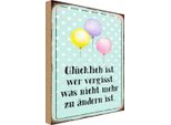 Vianmo Insegna In Legno 30X20 Cm GlüCklich Ist Wer Vergisst Was