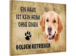 Vianmo Insegna In Legno 20X30 Cm Golden Retriever Hund