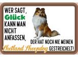 Vianmo Insegna In Legno 20X30 Cm GlüCk Shetland Sheepdog Hund