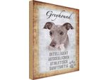 Vianmo Insegna In Legno 30X20 Cm Greyhound Hund