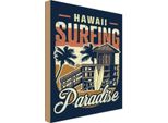 Vianmo Insegna In Legno 18X12 Cm Hawaii Surfing Paradise