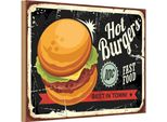 Vianmo Insegna In Legno 12X18 Cm Hot Burgers Best In Town