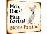 Vianmo Insegna In Legno 20X30 Cm Hund Chihuahua Mein Haus Garten Familie