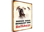 Vianmo Insegna In Legno 30X20 Cm Hund Dieses Haus Bewacht Eine Bulldogge