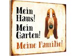 Vianmo Insegna In Legno 20X30 Cm Hund Bassett Mein Haus Garten Familie
