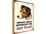 Vianmo Insegna In Legno 30X20 Cm Hund Dieses Haus Bewacht Jack Russel