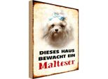 Vianmo Insegna In Legno 30X20 Cm Hund Dieses Haus Bewacht Ein Malteser