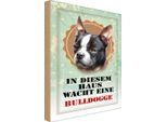 Vianmo Insegna In Legno 18X12 Cm Hund Haus Wacht Eine Bulldogge