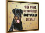 Vianmo Insegna In Legno 12X18 Cm Hund Hier Wohnt Die Rottweiler