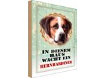 Vianmo Insegna In Legno 30X20 Cm Hund In Diesem Haus Wacht Bernhardiner