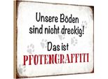 Vianmo Insegna In Legno 12X18 Cm Hund Boden Pfotengraffiti