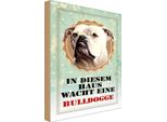 Vianmo Insegna In Legno 30X20 Cm Hund In Diesem Haus Wacht Bulldogge