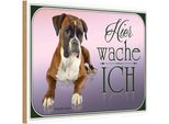 Vianmo Insegna In Legno 20X30 Cm Hund Deutscher Boxer Hier Wache Ich