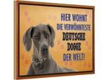 Vianmo Insegna In Legno 12X18 Cm Hund Hier Wohnt Deutsche Dogge