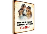 Vianmo Insegna In Legno 18X12 Cm Hund Dieses Haus Bewacht Ein Collie