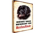 Vianmo Insegna In Legno 18X12 Cm Hund Dieses Haus Bewacht NeufundläNder