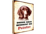 Vianmo Insegna In Legno 30X20 Cm Hund Dieses Haus Bewacht Ein Pointer