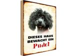 Vianmo Insegna In Legno 18X12 Cm Hund Dieses Haus Bewacht Ein Pudel