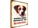 Vianmo Insegna In Legno 30X20 Cm Hund Dieses Haus Bewacht Bernhardiner