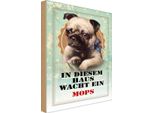 Vianmo Insegna In Legno 30X20 Cm Hund In Diesem Haus Wacht Ein Mops