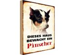 Vianmo Insegna In Legno 30X20 Cm Hund Dieses Haus Bewacht Ein Pinscher