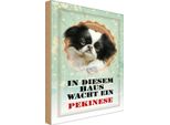 Vianmo Insegna In Legno 18X12 Cm Hund In Diesem Haus Wacht Pekinese
