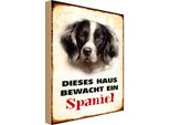 Vianmo Insegna In Legno 30X20 Cm Hund Dieses Haus Bewacht Ein Spaniel