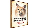 Vianmo Insegna In Legno 30X20 Cm Hund Dieses Haus Bewacht Ein Spitz