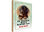 Vianmo Insegna In Legno 18X12 Cm Hund In Diesem Haus Wacht Ein Dackel