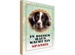Vianmo Insegna In Legno 30X20 Cm Hund In Diesem Haus Wacht Ein Spaniel