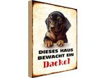 Vianmo Insegna In Legno 18X12 Cm Hund Dieses Haus Bewacht Ein Dackel