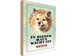 Vianmo Insegna In Legno 18X12 Cm Hund In Diesem Haus Wacht Ein Spitz