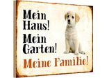 Vianmo Insegna In Legno 12X18 Cm Hund Labrador Mein Haus Garten Familie