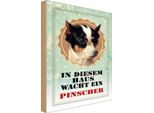 Vianmo Insegna In Legno 30X20 Cm Hund In Diesem Haus Wacht Pinscher