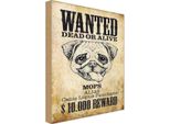 Vianmo Insegna In Legno 18X12 Cm Hund Wanted Dead Mops Alias