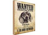 Vianmo Insegna In Legno 18X12 Cm Hund Wanted Dead Dackel Alias