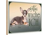 Vianmo Insegna In Legno 20X30 Cm Hund Welsh Corgi Hier Wache Ich
