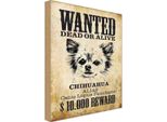 Vianmo Insegna In Legno 30X20 Cm Hund Wanted Chihuahua Alias