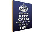 Vianmo Insegna In Legno 30X20 Cm I Won`T Keep Calm And You F**K