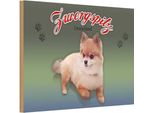 Vianmo Insegna In Legno 12X18 Cm Hund Zwergspitz Deutschland