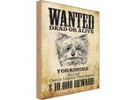 Vianmo Insegna In Legno 18X12 Cm Hund Wanted Dead Yorkshire