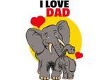 Vianmo Insegna In Legno 30X20 Cm I Love Dad Elefanten