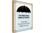 Vianmo Insegna In Legno 30X20 Cm Ich Freue Mich Wenn Es Regnet