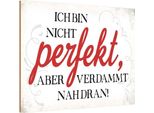 Vianmo Insegna In Legno 12X18 Cm Ich Bin Nicht Perfekt Aber