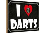 Vianmo Insegna In Legno 20X30 Cm I Love Darts