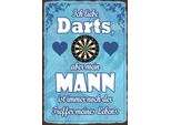 Vianmo Insegna In Legno 18X12 Cm Ich Liebe Darts Aber Mein Mann