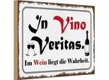 Vianmo Insegna In Legno 12X18 Cm In Vino Veritas Wein Wahrheit