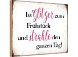 Vianmo Insegna In Legno 12X18 Cm Iss Glitzer Zum FrüHstüCk