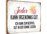 Vianmo Insegna In Legno 12X18 Cm Jeder Kann Irgendwas Gut Sonne